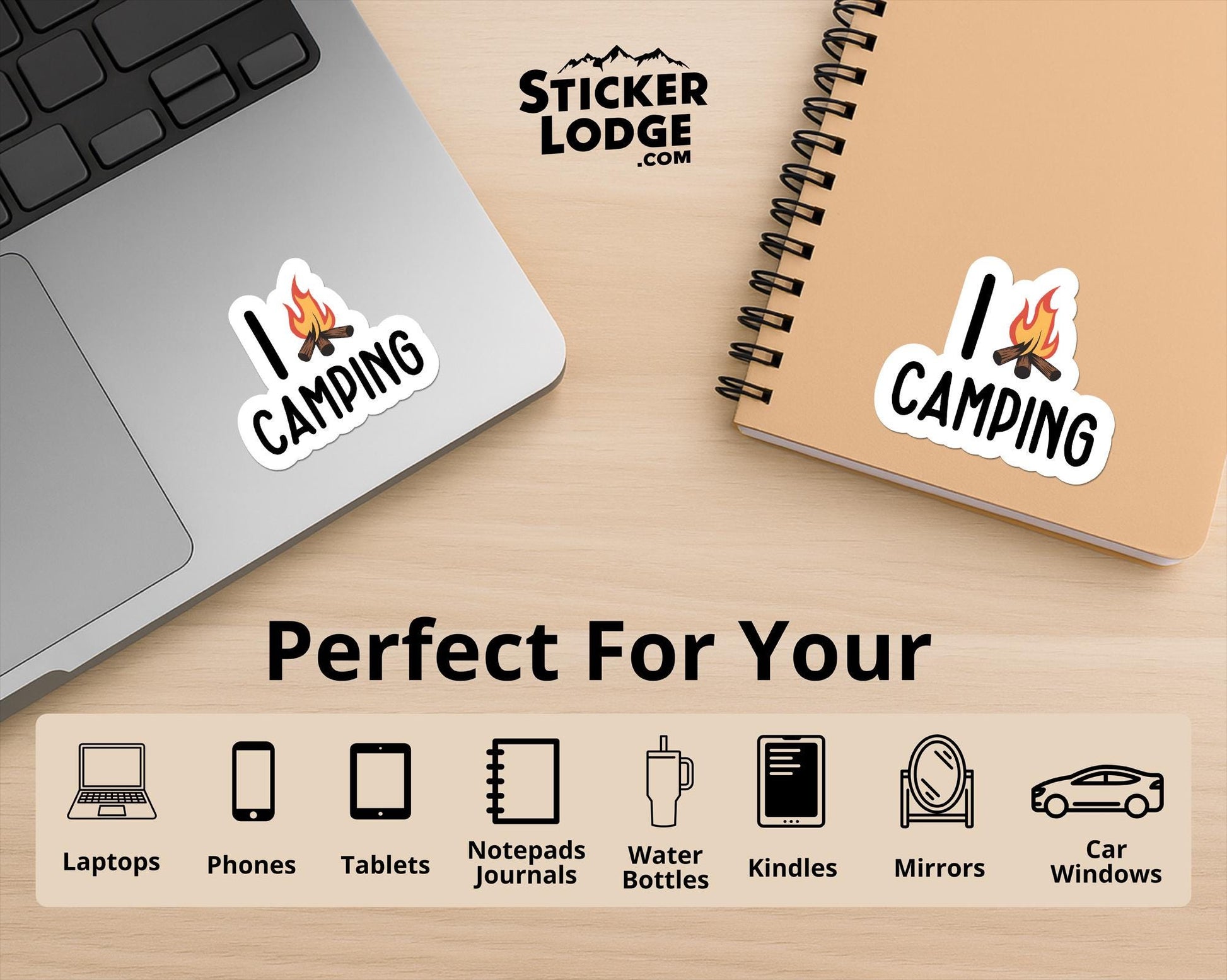 I Love Camping Vinyl Sticker | Sticker Lodge
