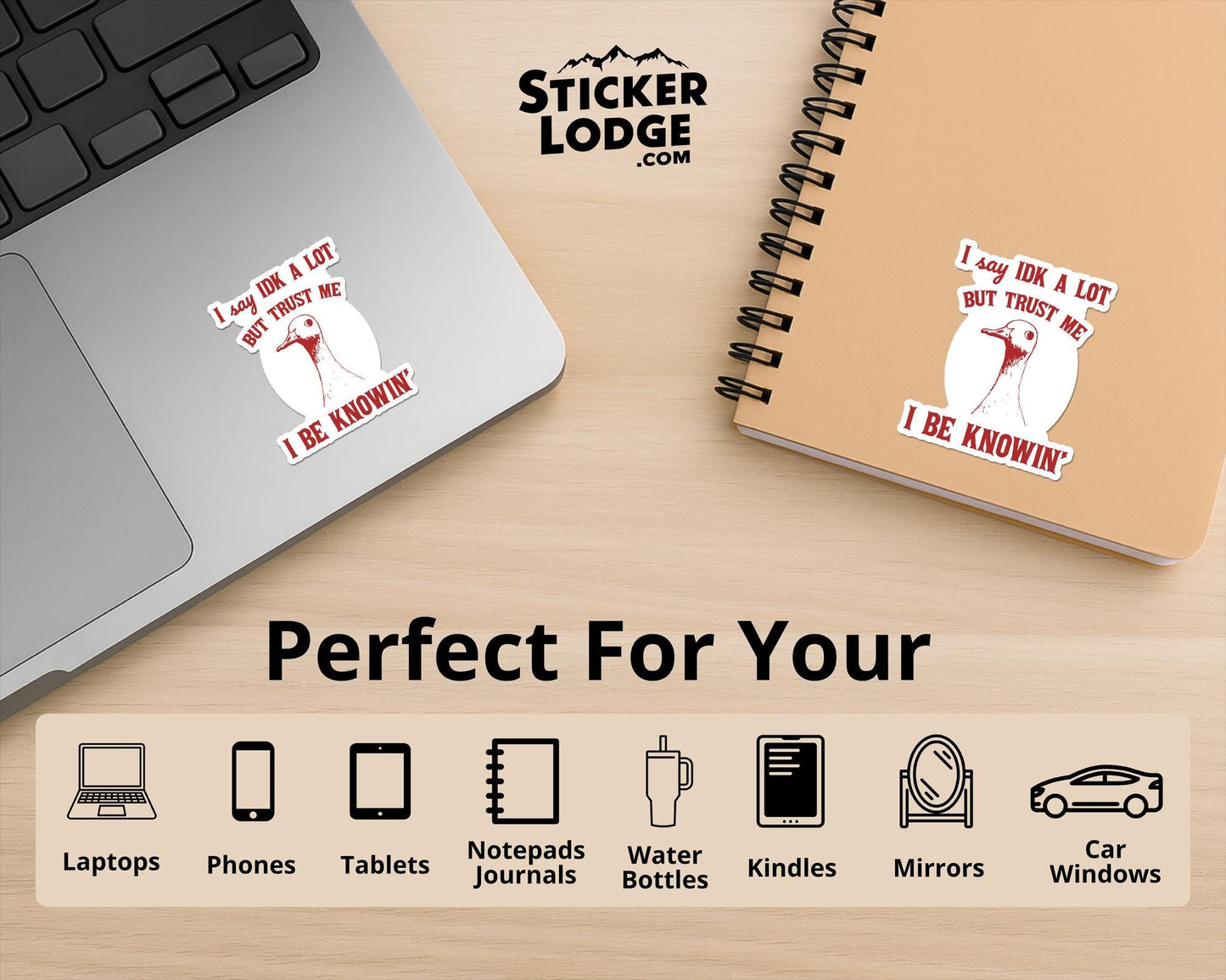 I Say IDK A Lot But Trust Me I Be Knowing Vinyl Sticker | Sticker Lodge