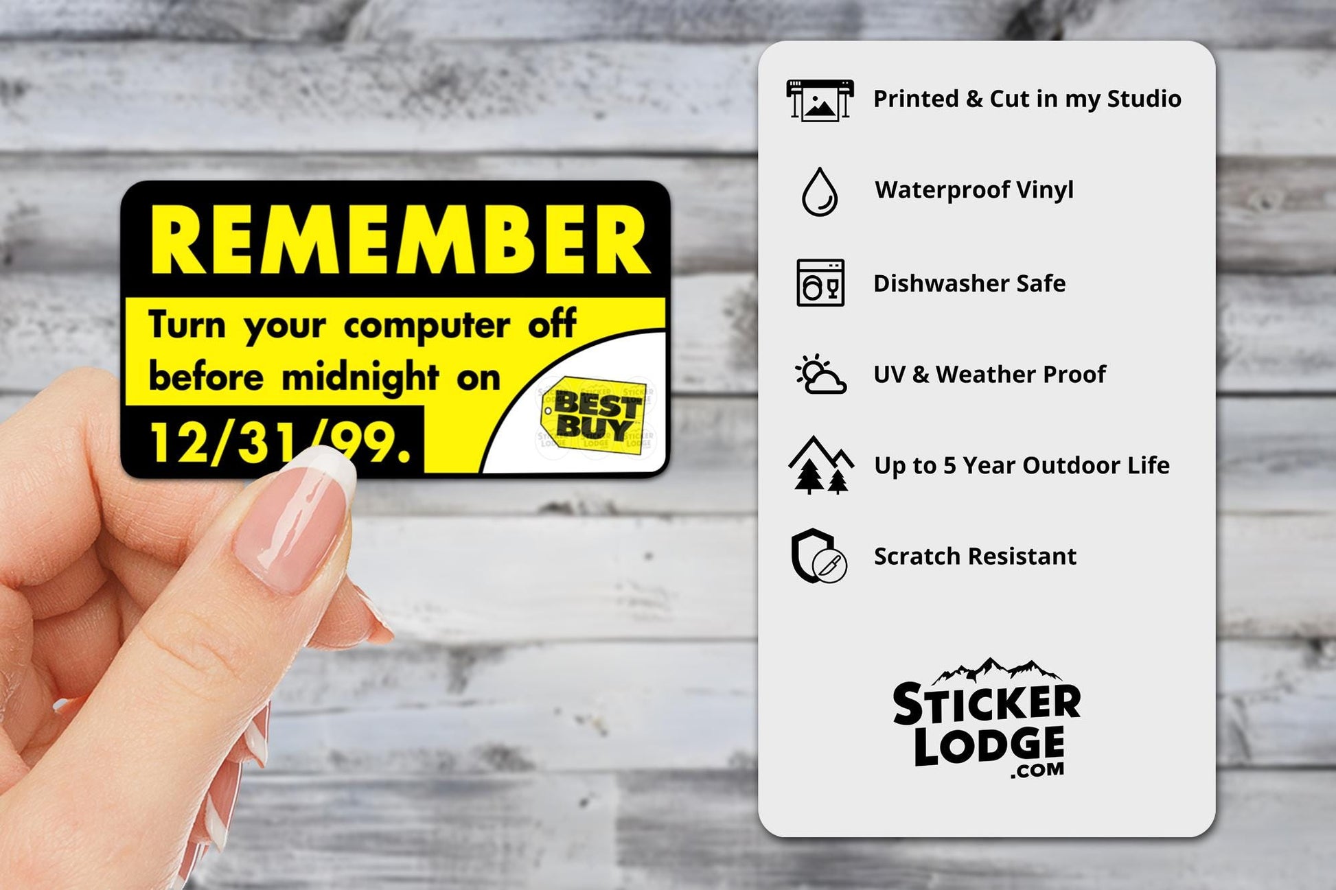 Remember Y2K Turn Off Your Computer Vinyl Sticker | Sticker Lodge