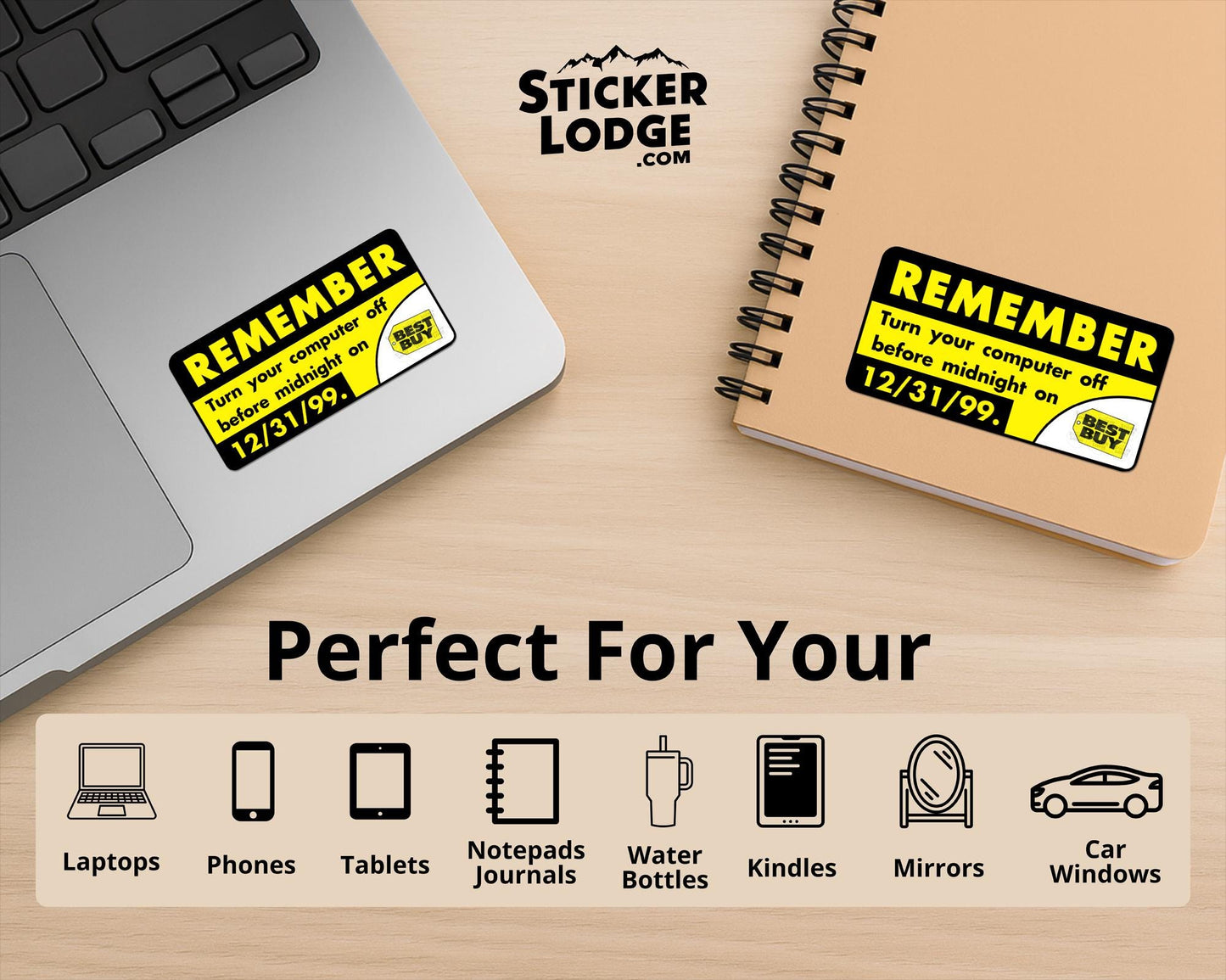 Remember Y2K Turn Off Your Computer Vinyl Sticker | Sticker Lodge