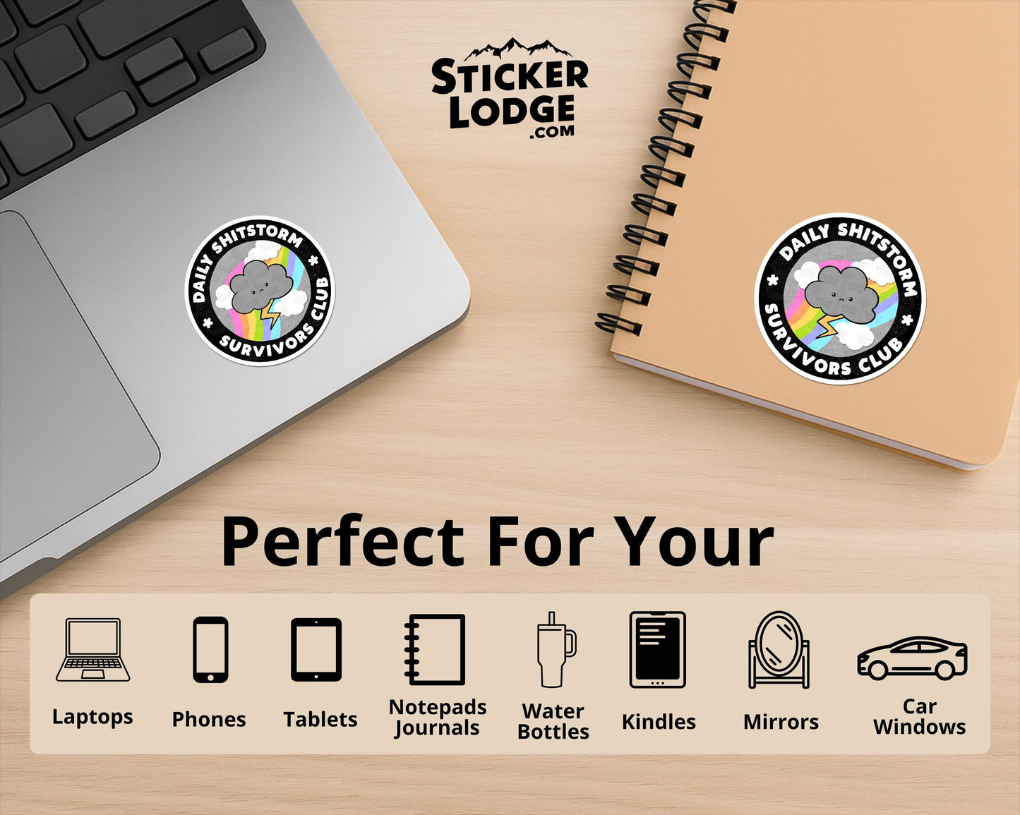 Daily Shitstorm Survivor Club Vinyl Sticker | Sticker Lodge