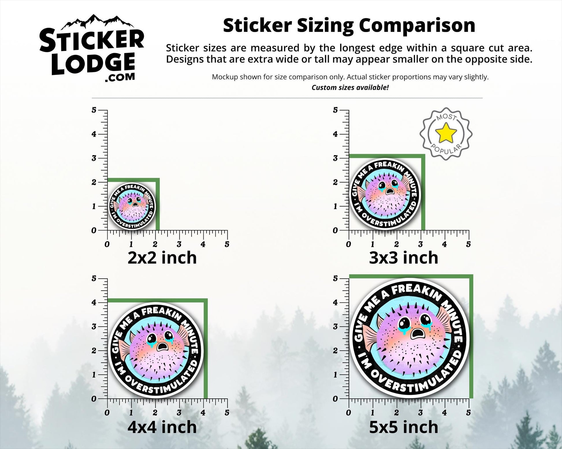 Overstimulated Pufferfish Vinyl Sticker | Sticker Lodge