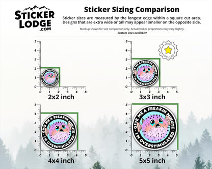 Overstimulated Pufferfish Vinyl Sticker | Sticker Lodge