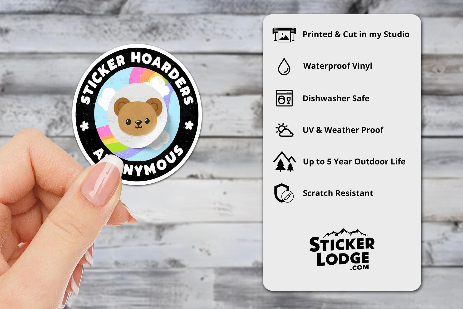 Sticker Hoarders Anonymous Vinyl Sticker | Sticker Lodge