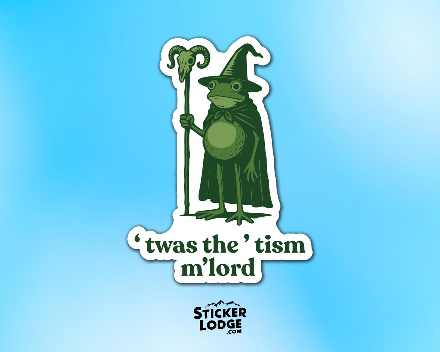 Twas The Tism M&#39;lord Wizard Vinyl Sticker | Sticker Lodge