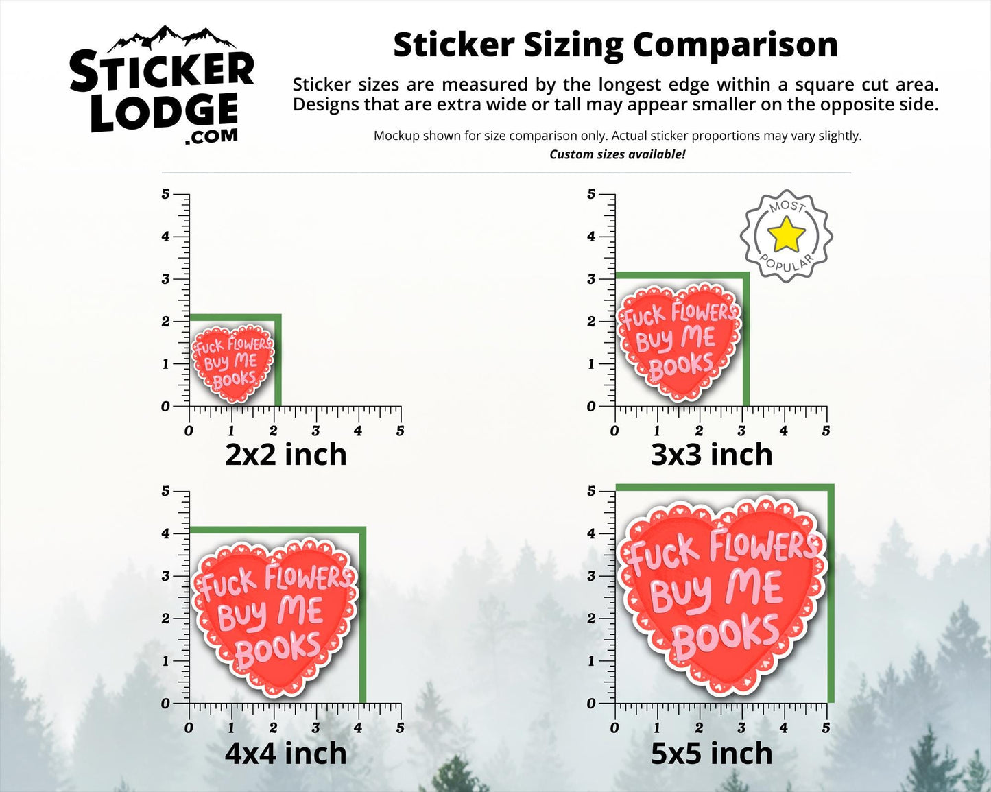 Fuck Flowers Buy Me Books Vinyl Sticker | Sticker Lodge