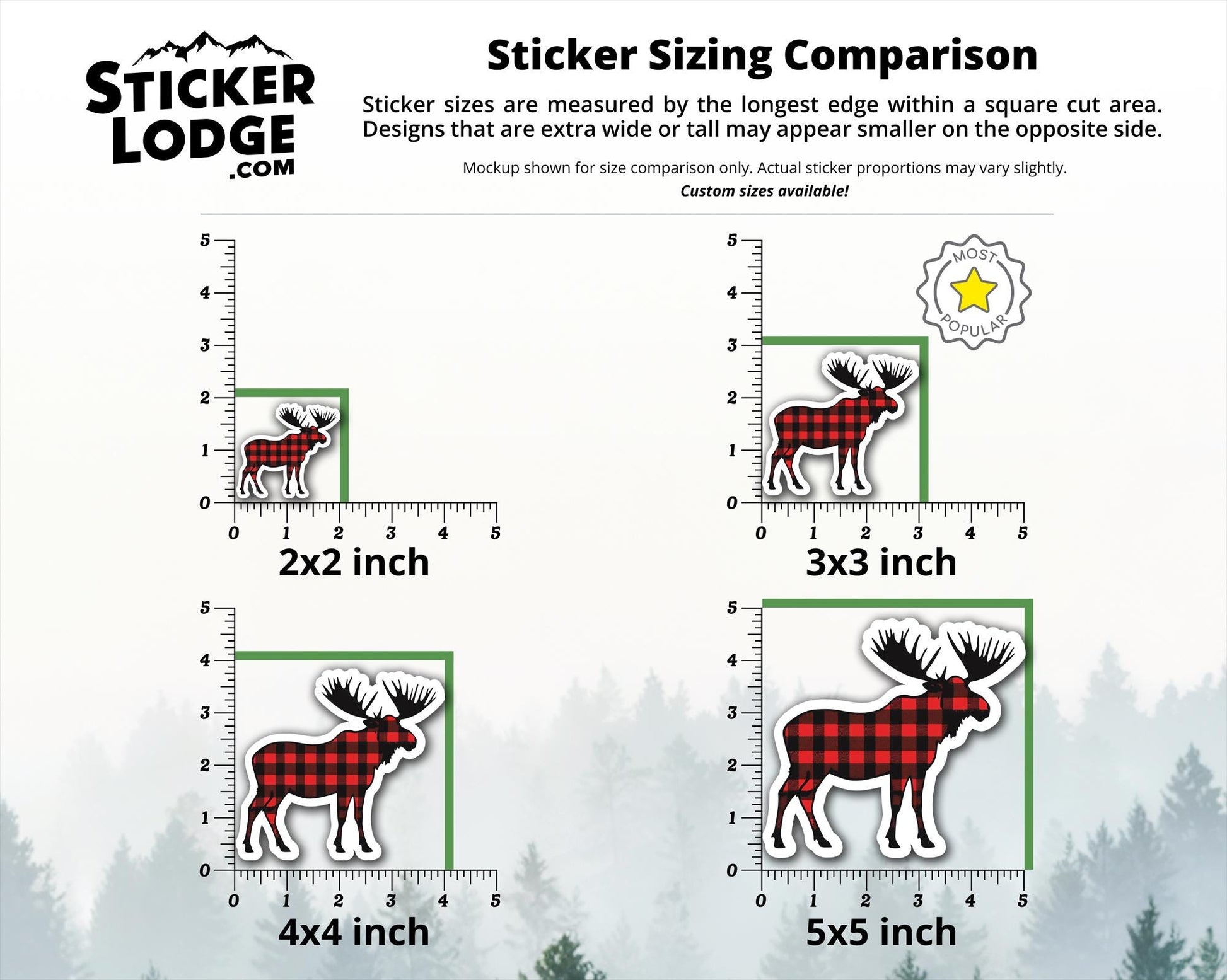 Buffalo Plaid Moose Vinyl Sticker | Sticker Lodge