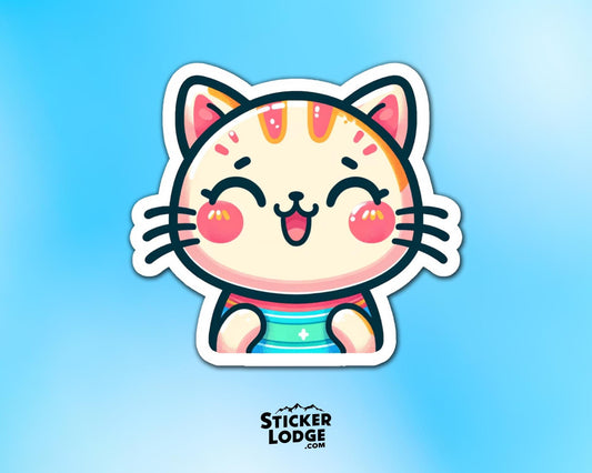 Kawaii Cat Vinyl Sticker | Sticker Lodge