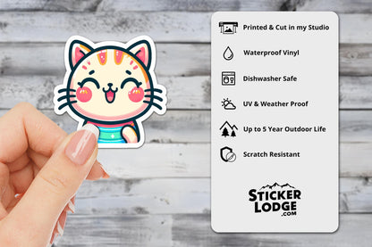 Kawaii Cat Vinyl Sticker | Sticker Lodge