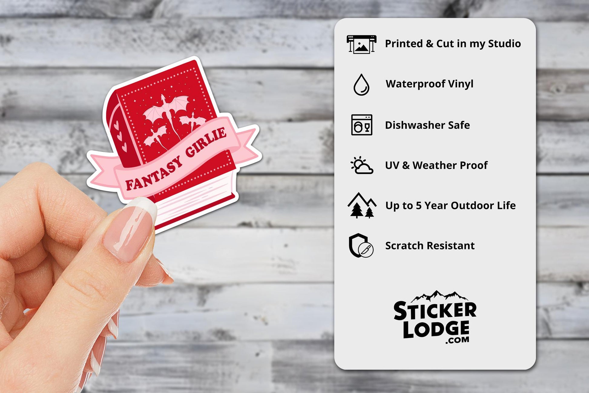 Fantasy Girlie Book Vinyl Sticker | Sticker Lodge