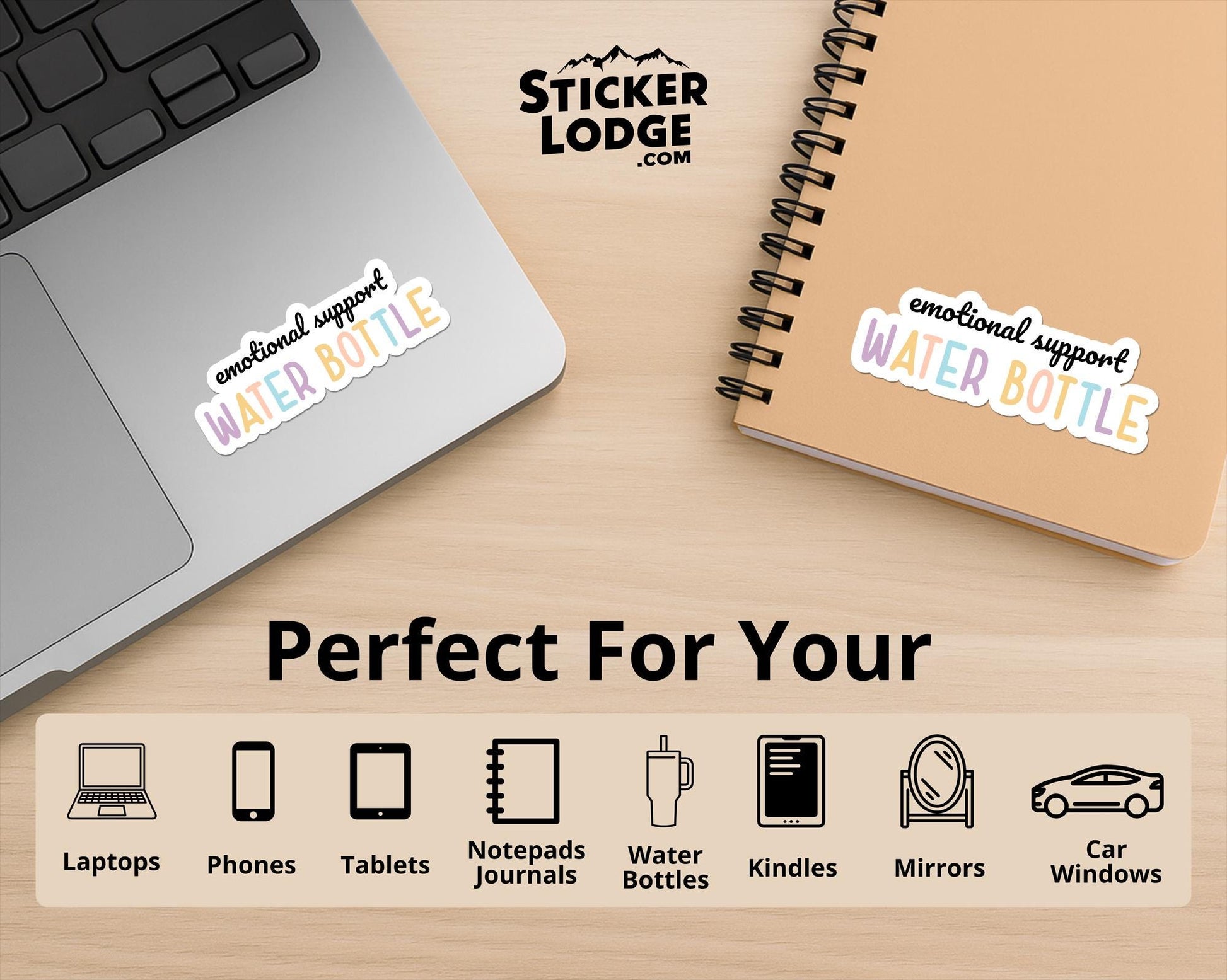 Emotional Support Water Bottle Vinyl Sticker | Sticker Lodge