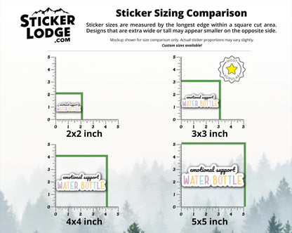 Emotional Support Water Bottle Vinyl Sticker | Sticker Lodge