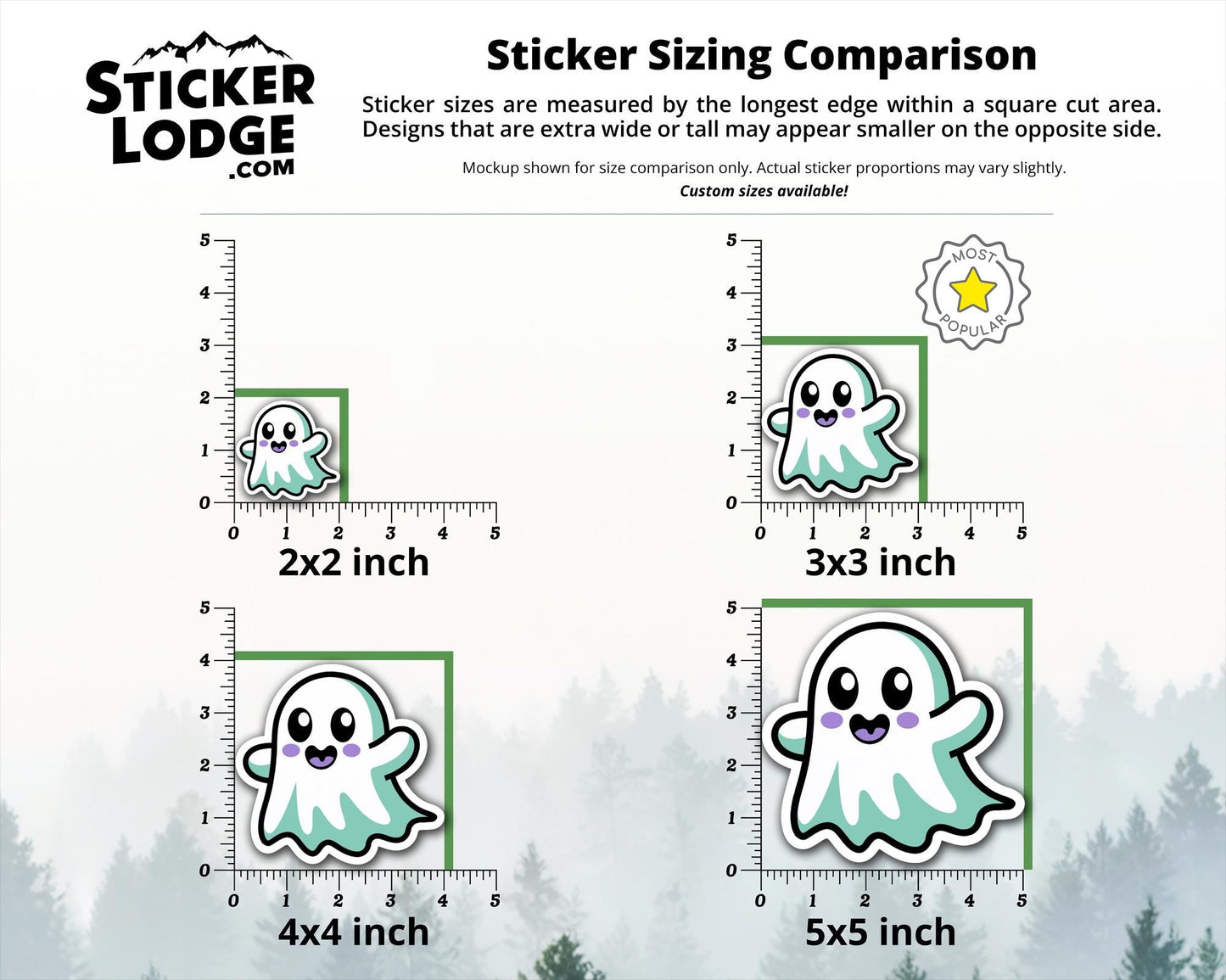 Halloween Kawaii Ghost Vinyl Sticker | Sticker Lodge