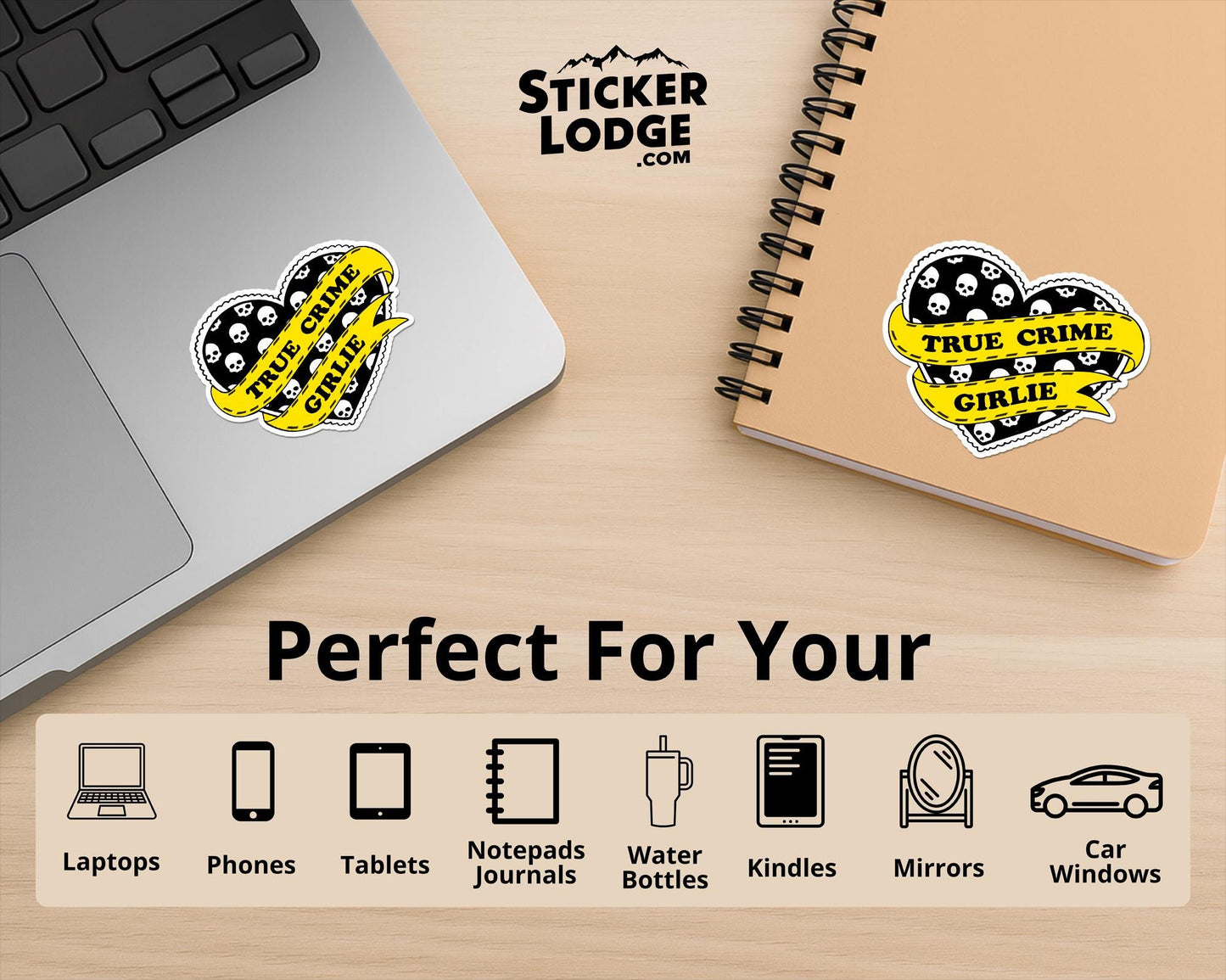 True Crime Girlie Vinyl Sticker | Sticker Lodge