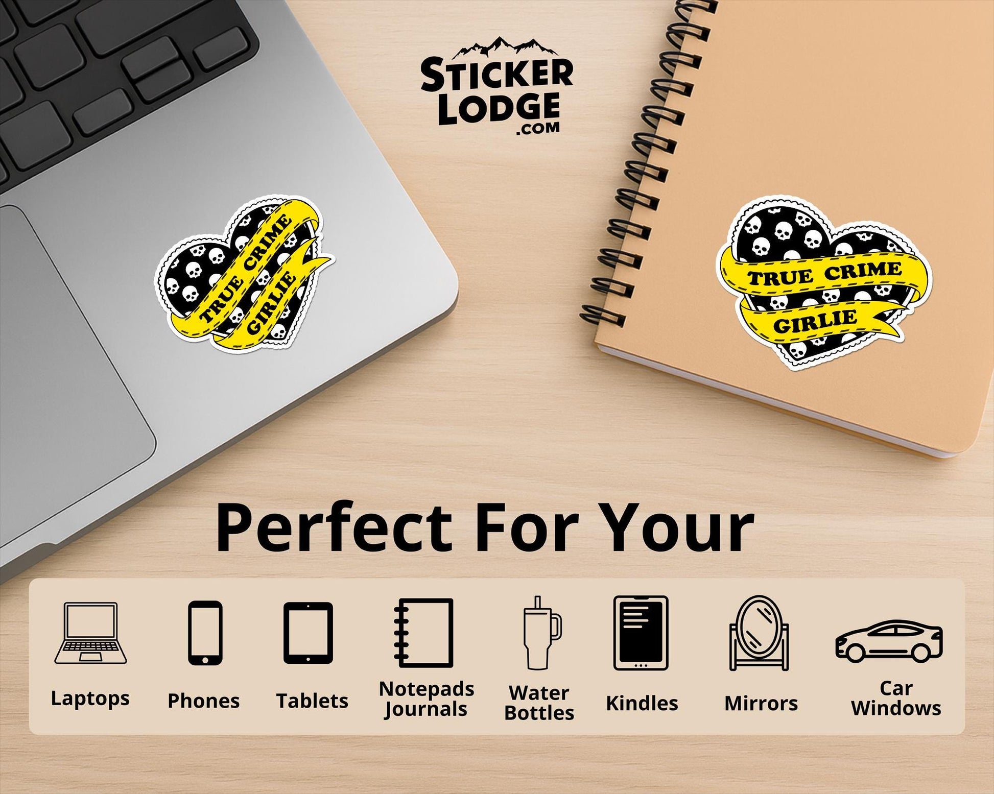 True Crime Girlie Vinyl Sticker | Sticker Lodge