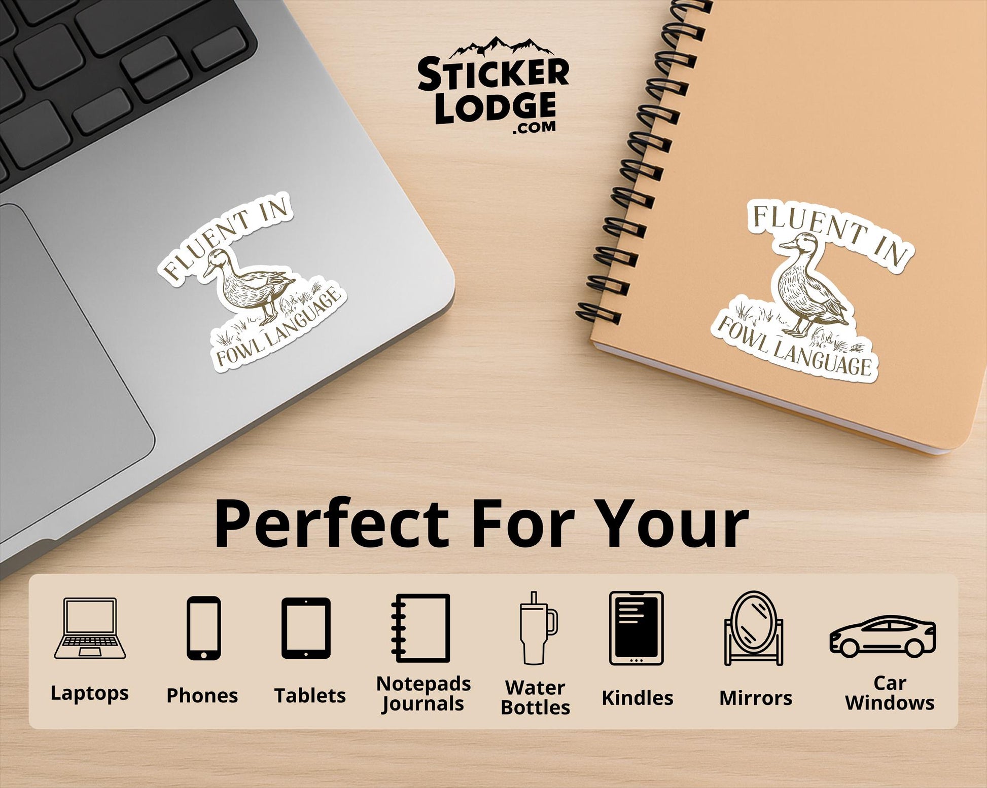 Fluent In Fowl Language Vinyl Sticker | Sticker Lodge