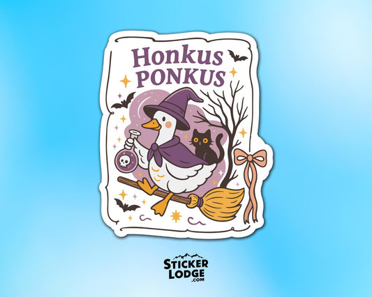 Honkus Ponkus Goose Witch Vinyl Sticker | Sticker Lodge