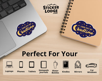 I Read Past My Bedtime Vinyl Sticker | Sticker Lodge