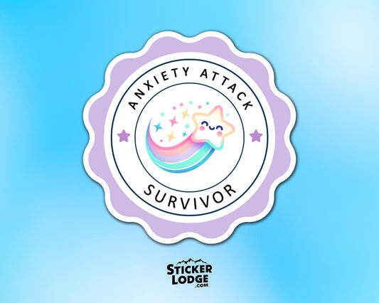 Anxiety Attack Survivor Vinyl Sticker | Sticker Lodge
