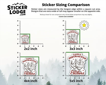Easily Distracted by Peckers Vinyl Sticker | Sticker Lodge