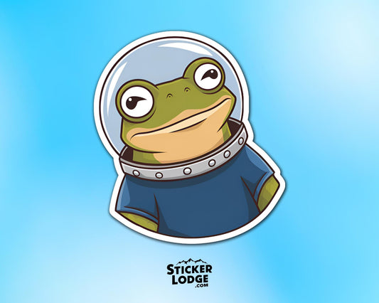 Astronaut Frog Vinyl Sticker | Sticker Lodge