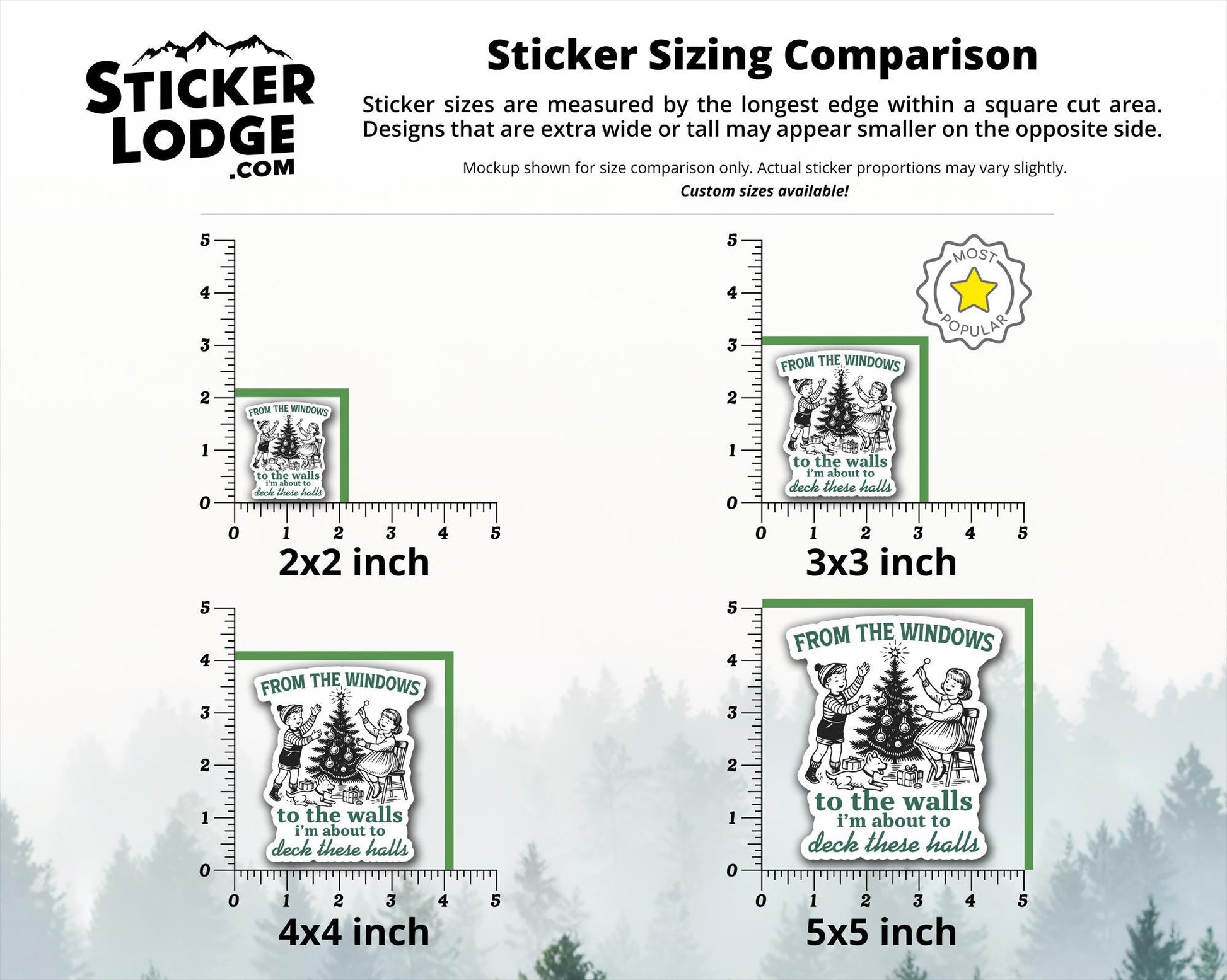 Deck The Halls Vinyl Sticker | Sticker Lodge