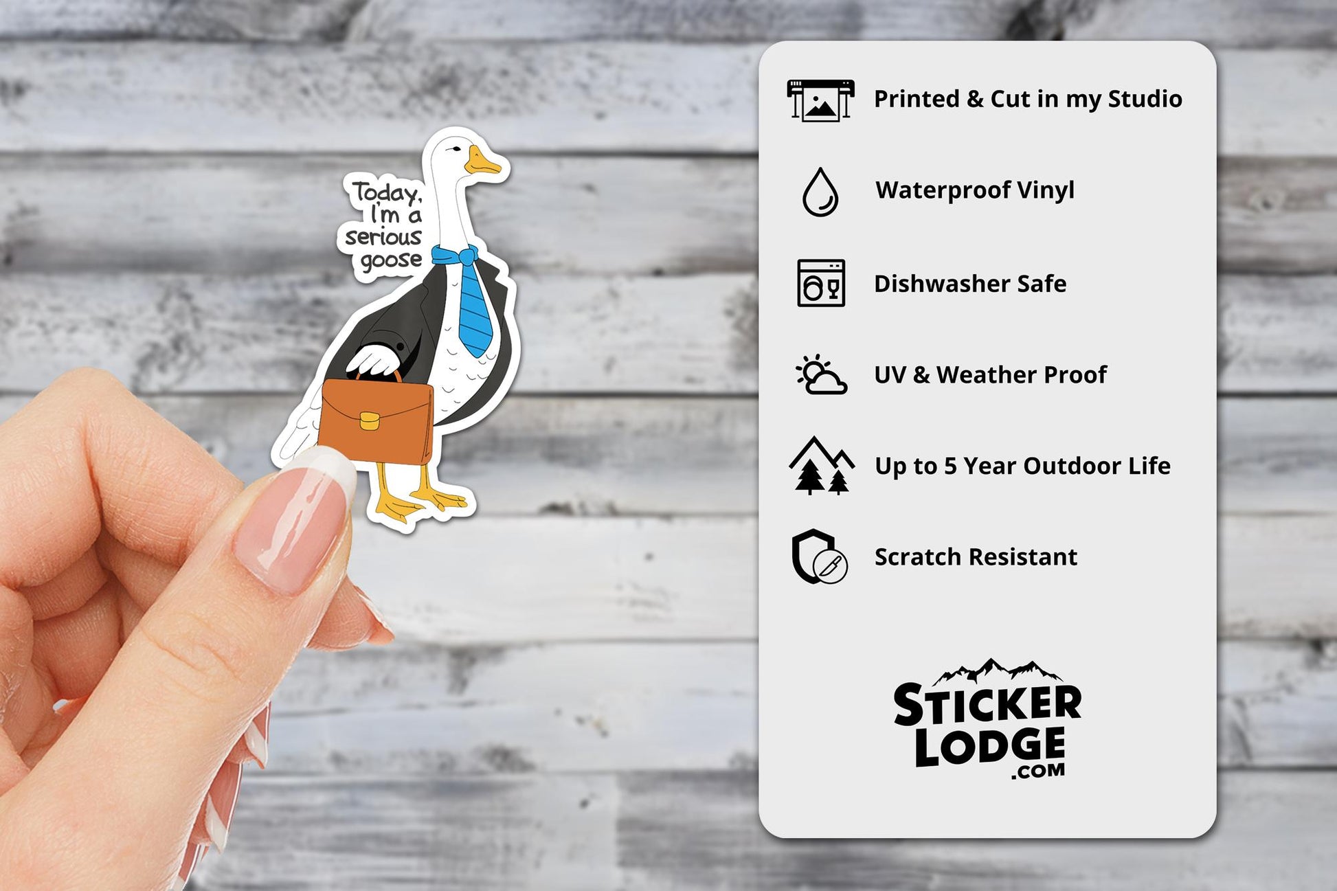 Today I'm a Serious Goose Vinyl Sticker | Sticker Lodge