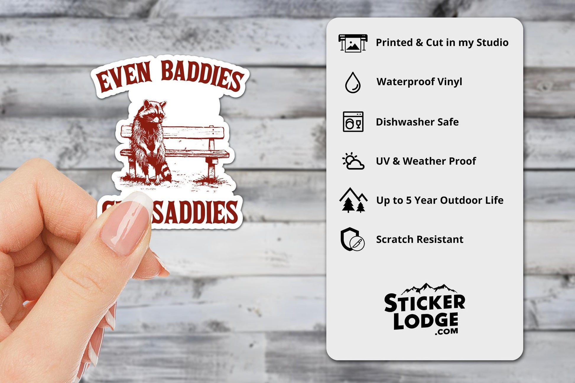 Even Baddies Get Saddies Vinyl Sticker | Sticker Lodge