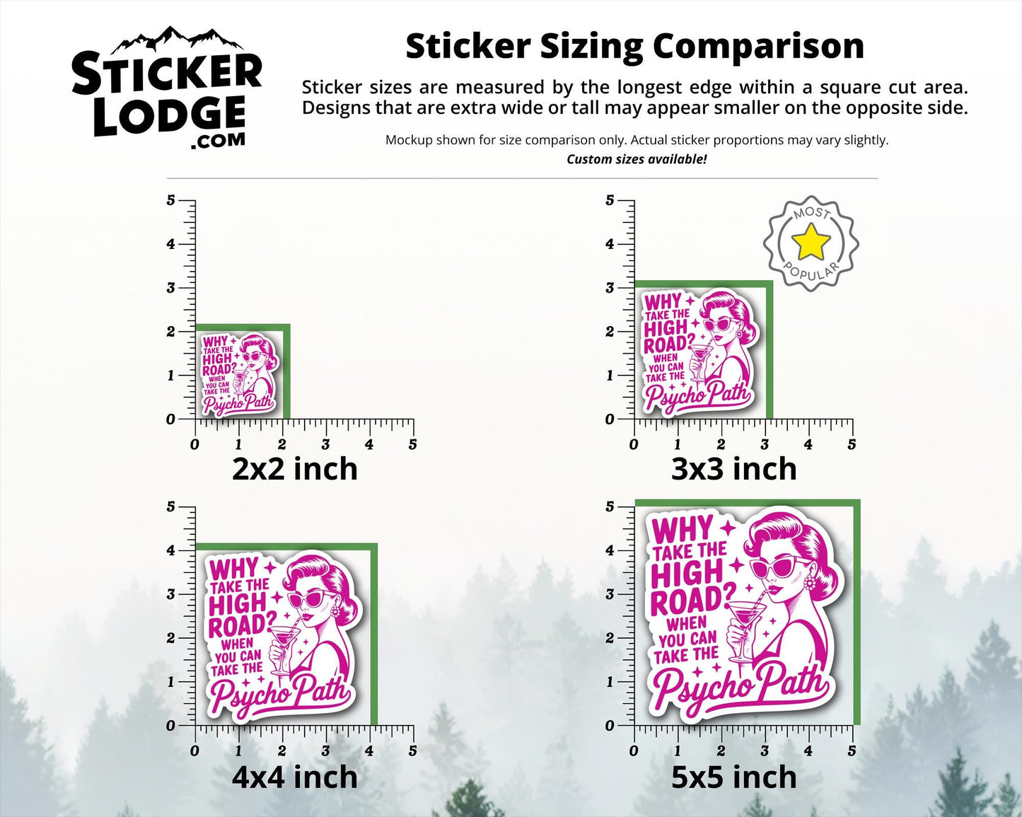 Why Take The High Road When You Can Take The Psycho Path Vinyl Sticker | Sticker Lodge