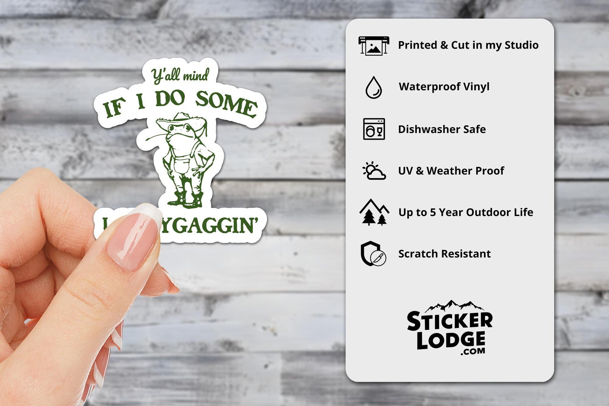 Y&#39;all Mind If I Do Some Lollygagging Vinyl Sticker | Sticker Lodge