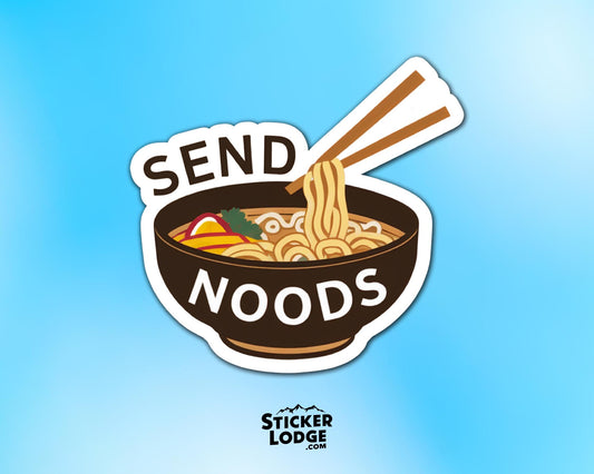 Send Noods Funny Ramen Vinyl Sticker | Sticker Lodge