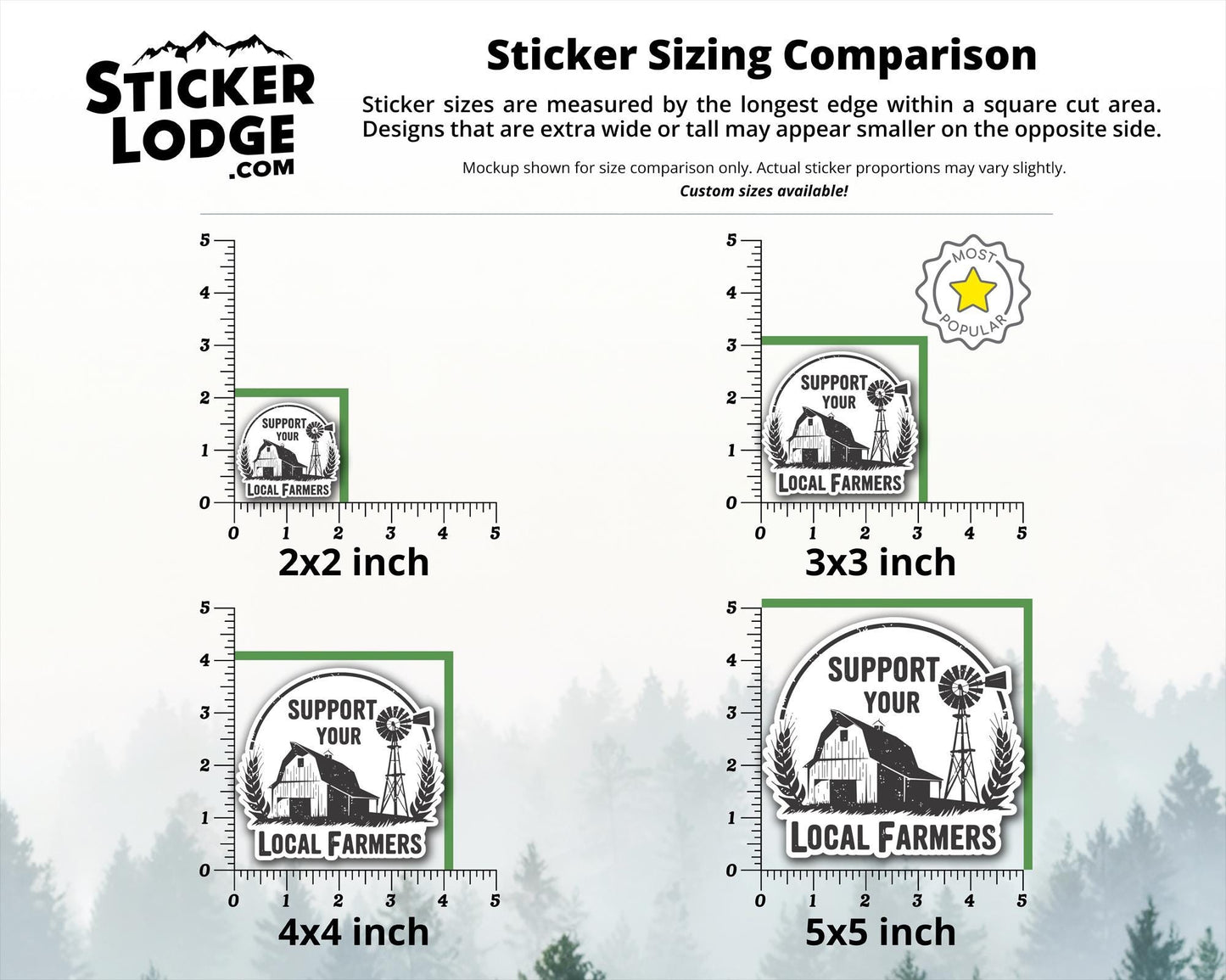 Support Your Local Farmers Vinyl Sticker | Sticker Lodge