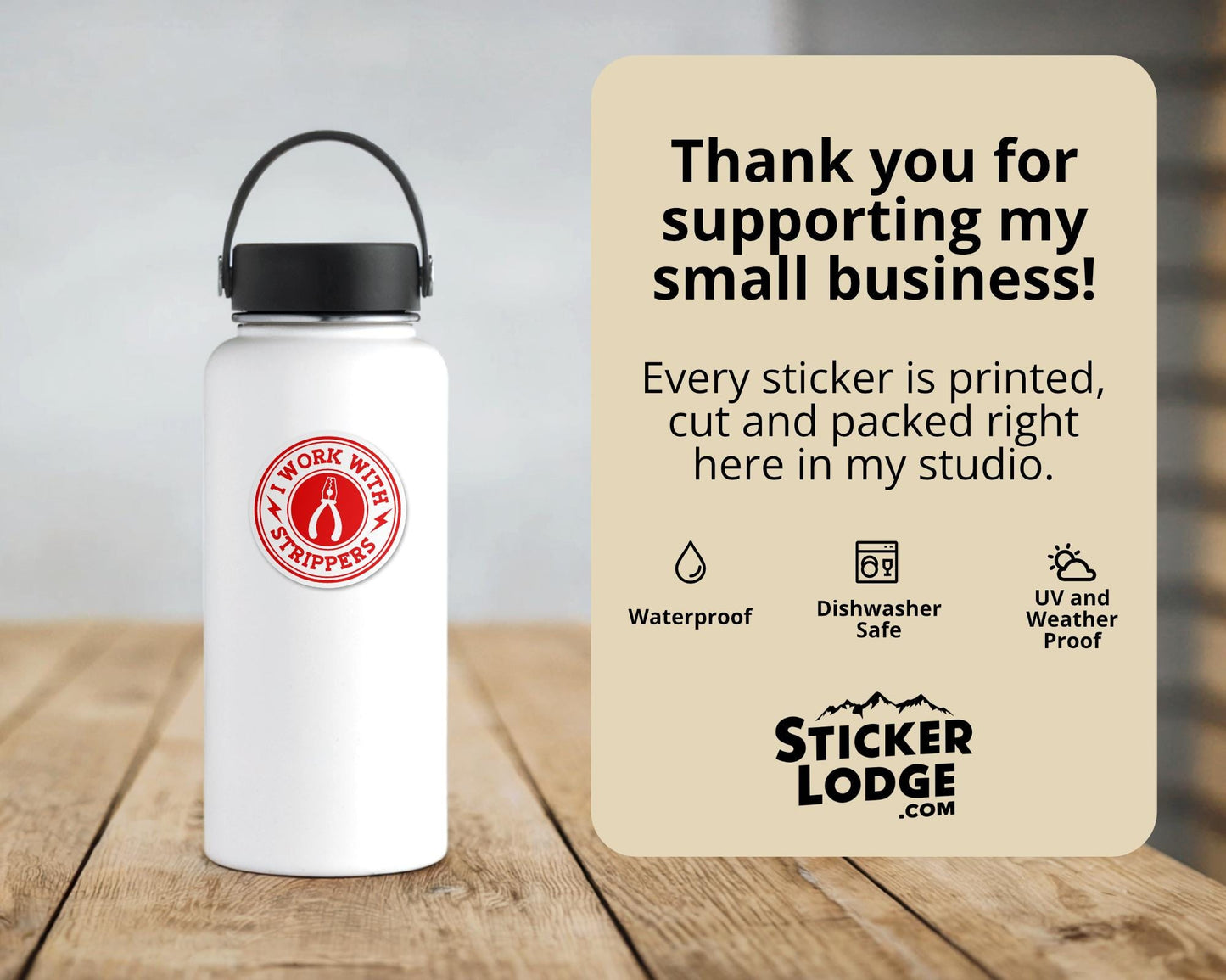 I Work With Strippers Vinyl Sticker | Sticker Lodge