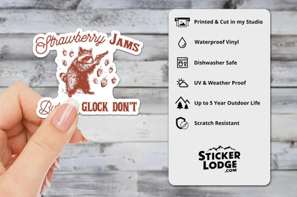 Strawberry Jams But My Glock Don't Vinyl Sticker | Sticker Lodge