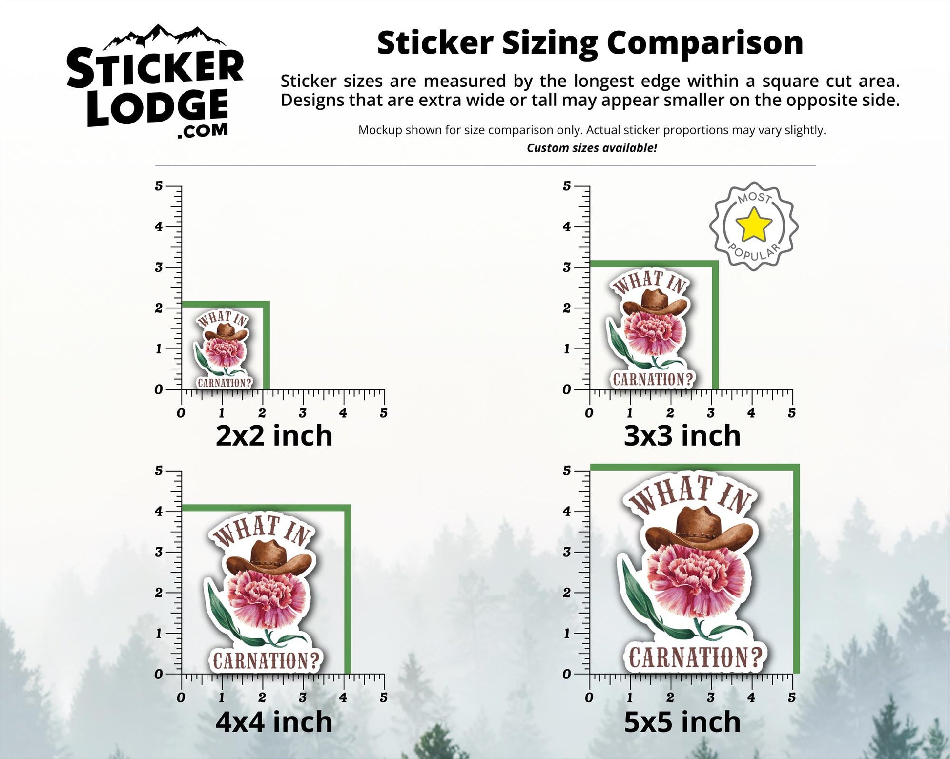 What In Carnation Vinyl Sticker | Sticker Lodge