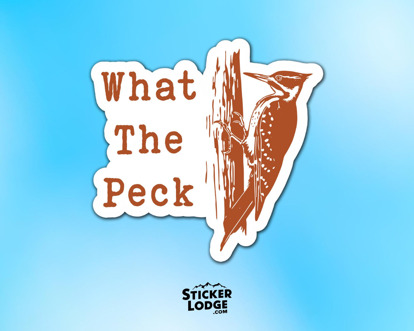 What The Peck Woodpecker Vinyl Sticker | Sticker Lodge
