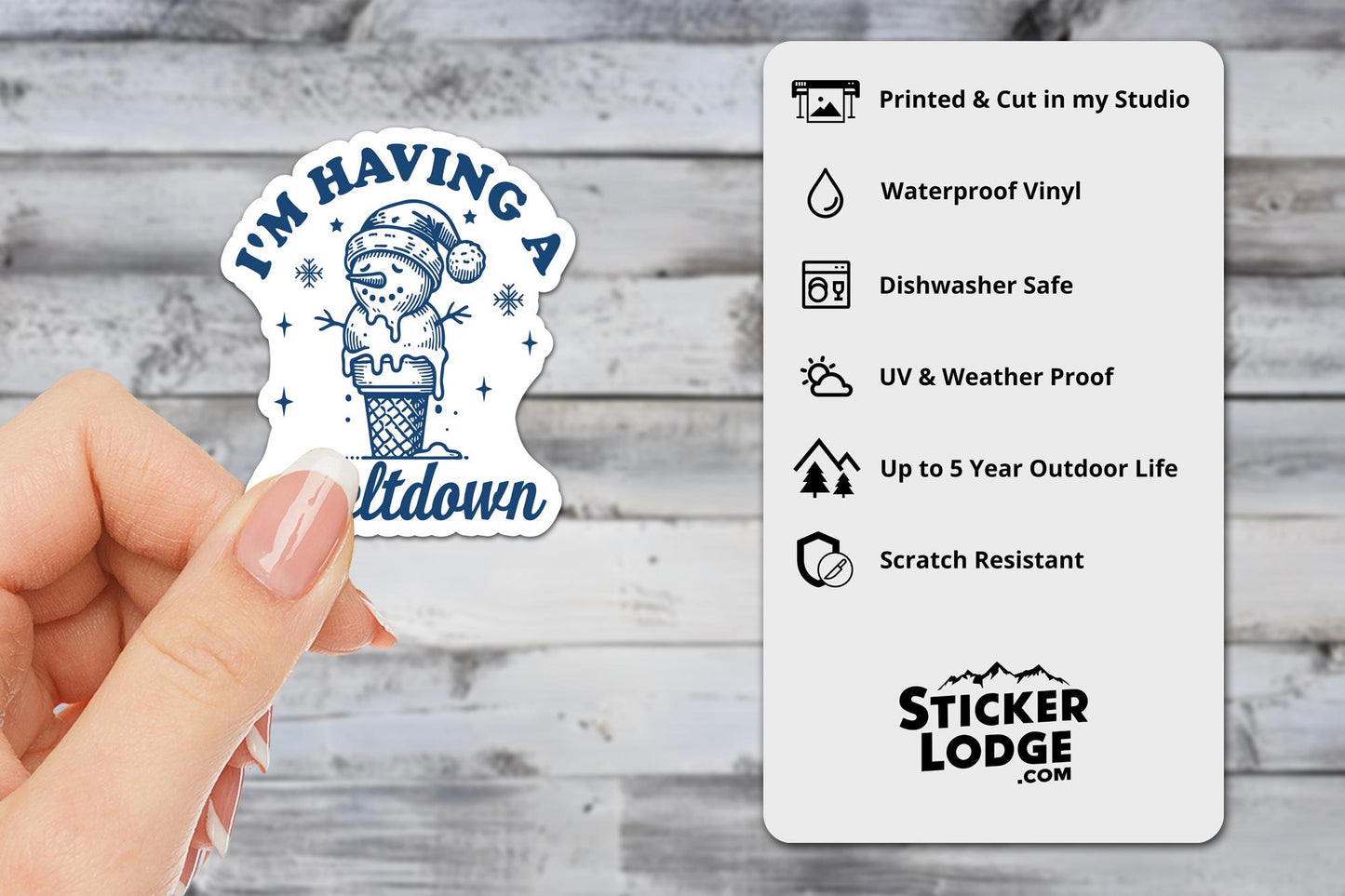 I'm Having a Meltdown Snowman Vinyl Sticker | Sticker Lodge