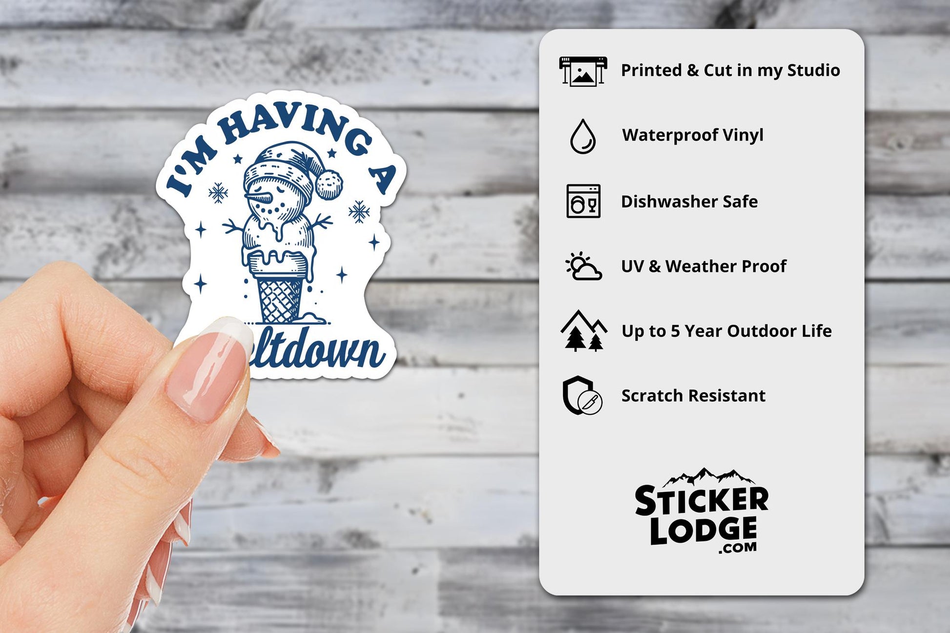 I'm Having a Meltdown Snowman Vinyl Sticker | Sticker Lodge