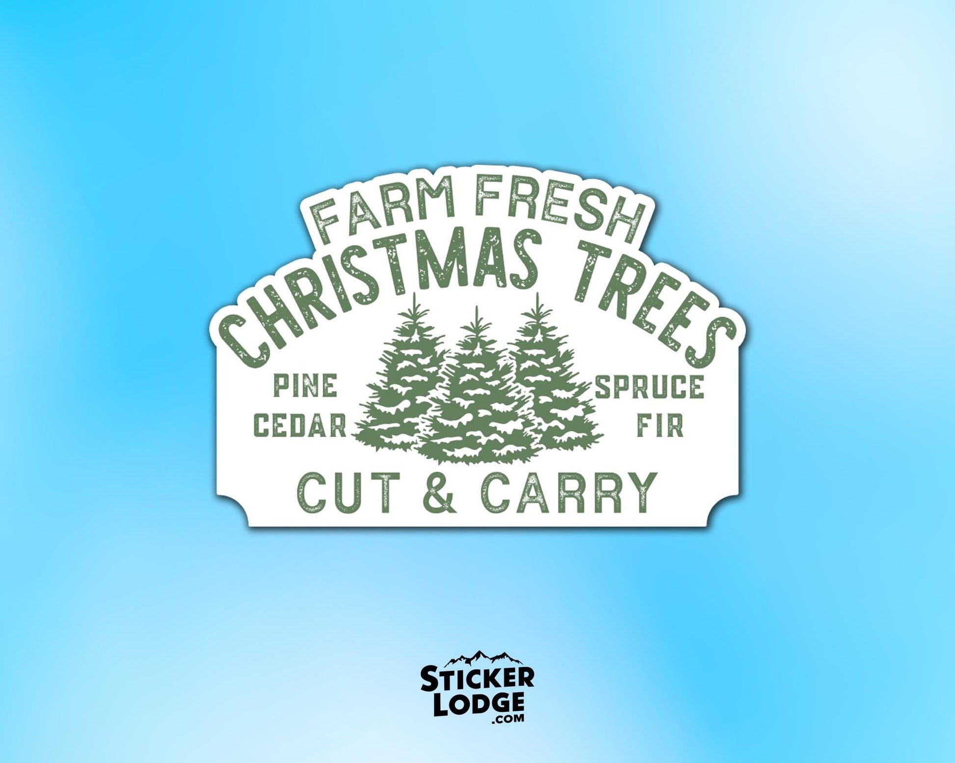 Farm Fresh Christmas Trees Vinyl Sticker | Sticker Lodge