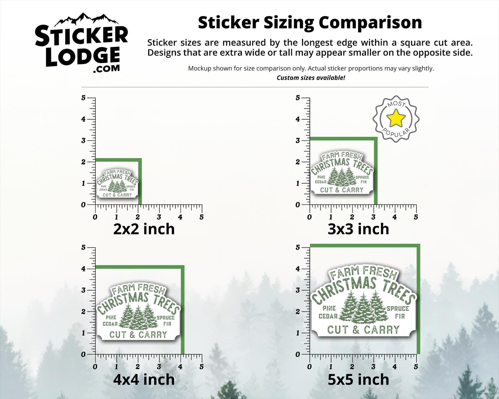 Farm Fresh Christmas Trees Vinyl Sticker | Sticker Lodge