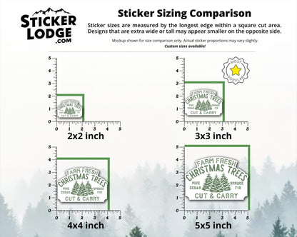 Farm Fresh Christmas Trees Vinyl Sticker | Sticker Lodge