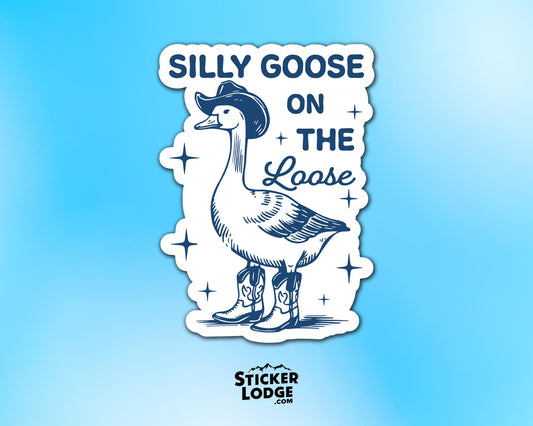 Silly Goose On The Loose Vinyl Sticker | Sticker Lodge
