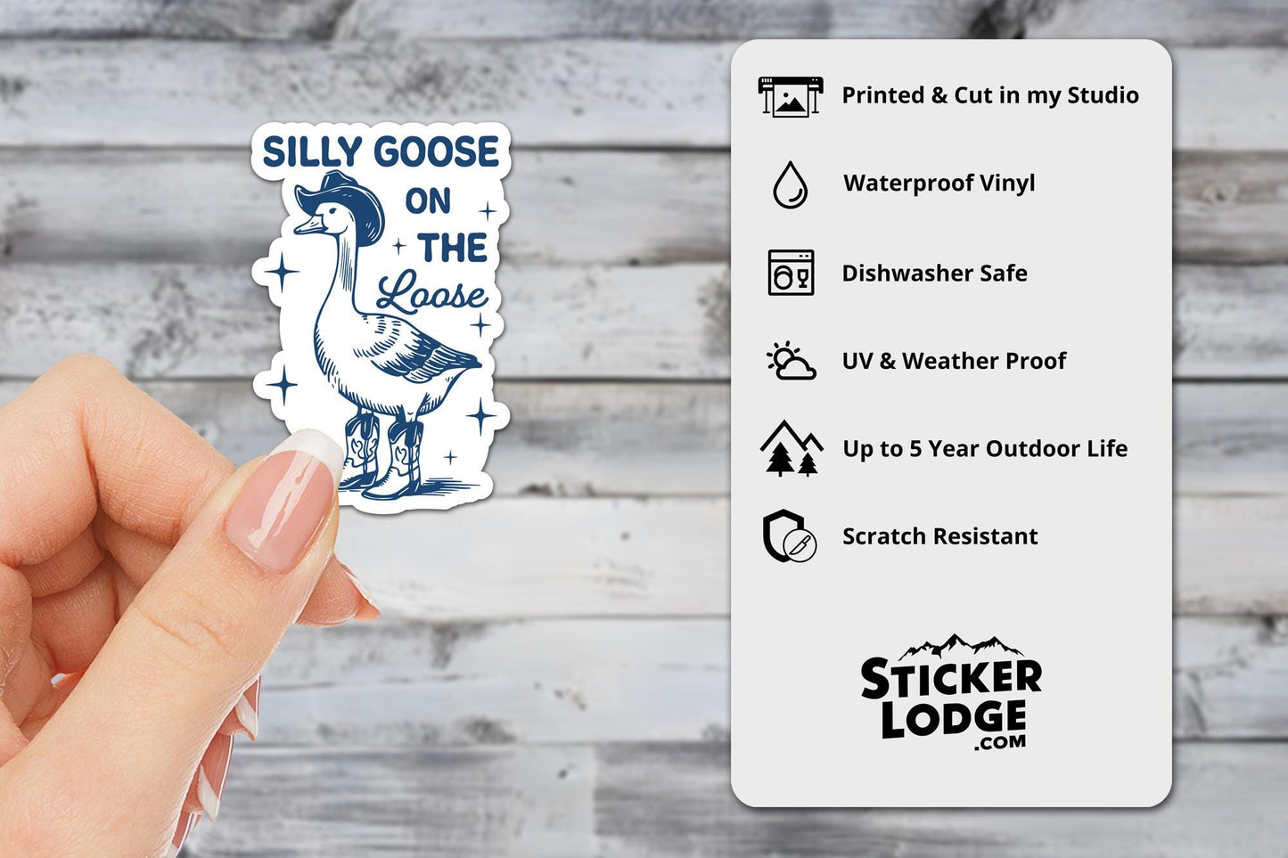 Silly Goose On The Loose Vinyl Sticker | Sticker Lodge