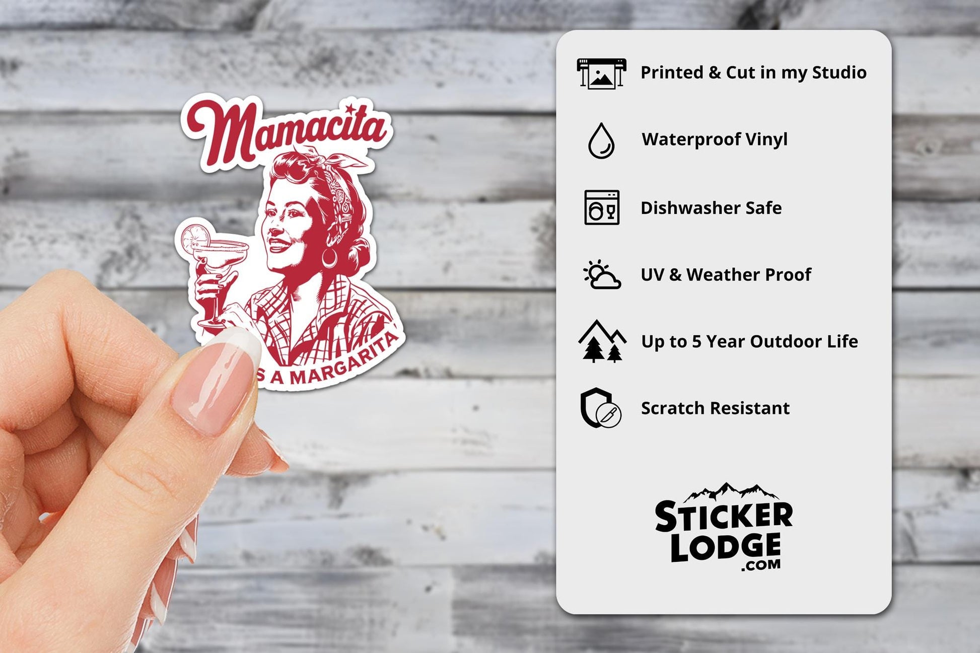 Mamacita Needs A Margarita Vinyl Sticker | Sticker Lodge