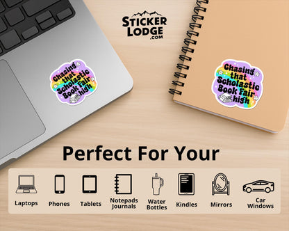 Chasing That Scholastic Book Fair High Vinyl Sticker | Sticker Lodge