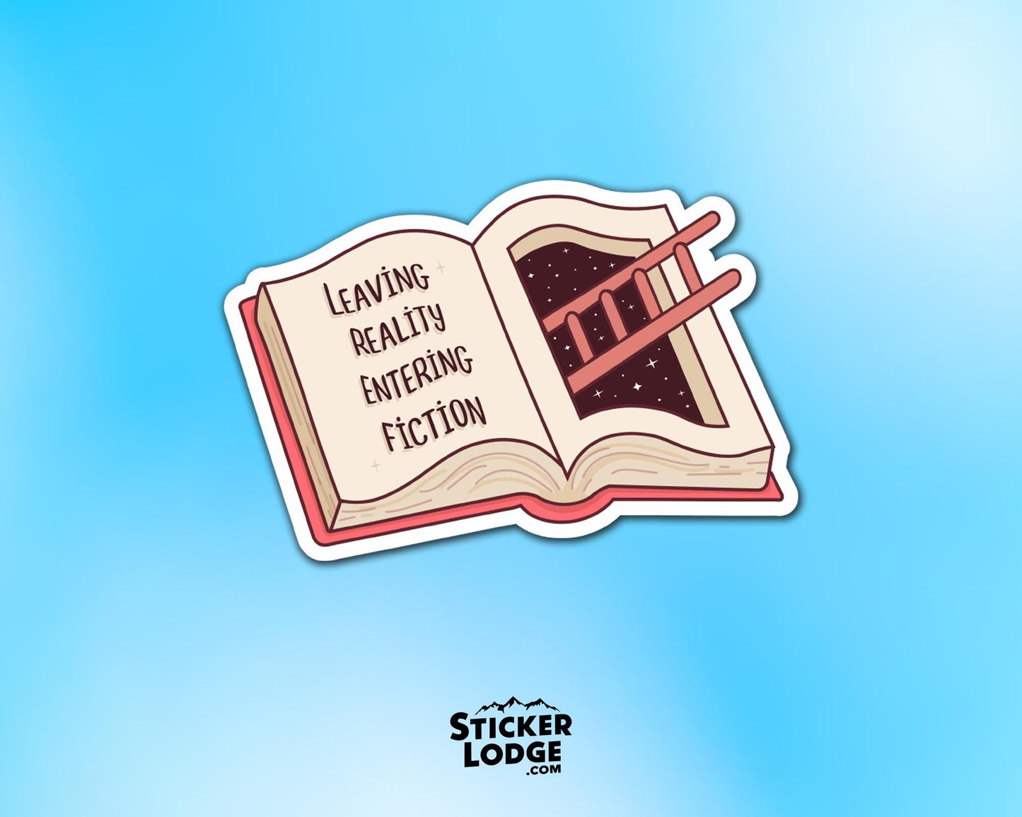 Leaving Reality Entering Fiction Vinyl Sticker | Sticker Lodge