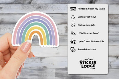 Vibrant Pastel Rainbow Vinyl Sticker | Sticker Lodge