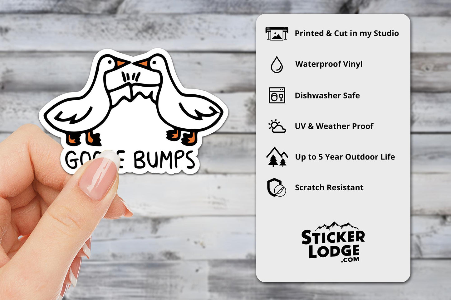 Goose Bumps Vinyl Sticker | Sticker Lodge