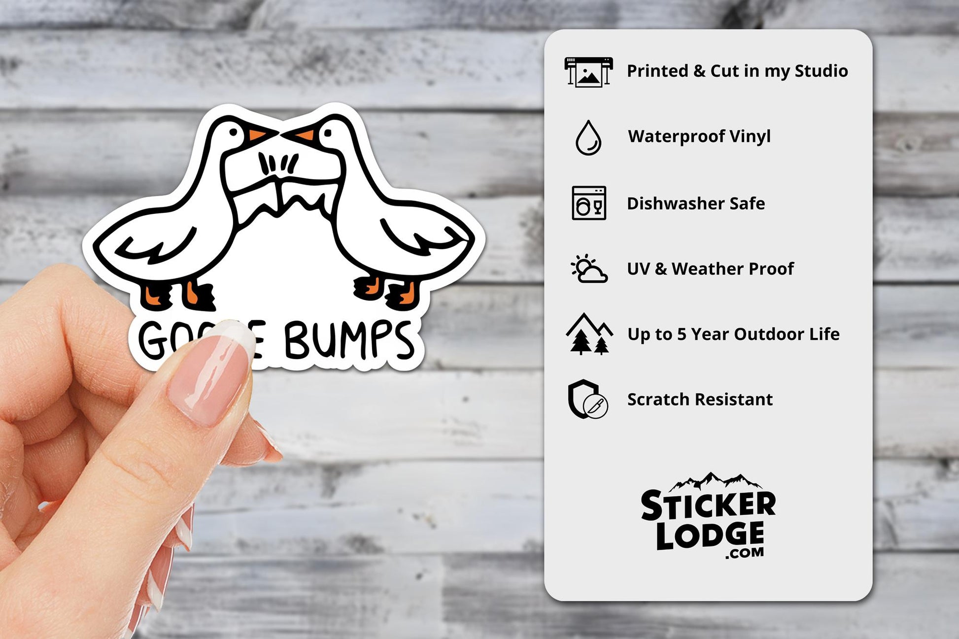 Goose Bumps Vinyl Sticker | Sticker Lodge