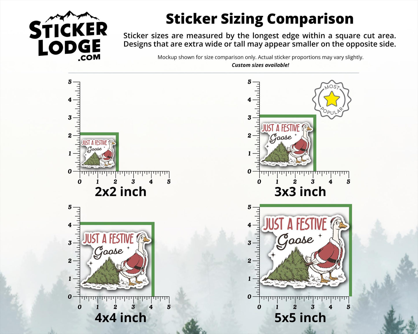 Just a Festive Goose Vinyl Sticker | Sticker Lodge